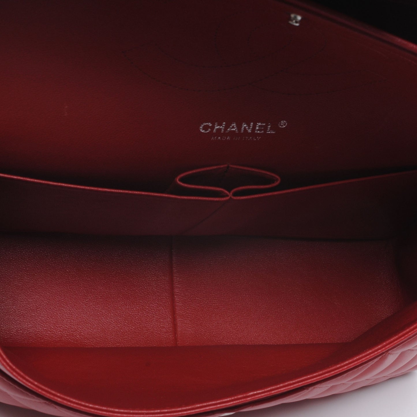 Lambskin Jumbo Double Flap Red