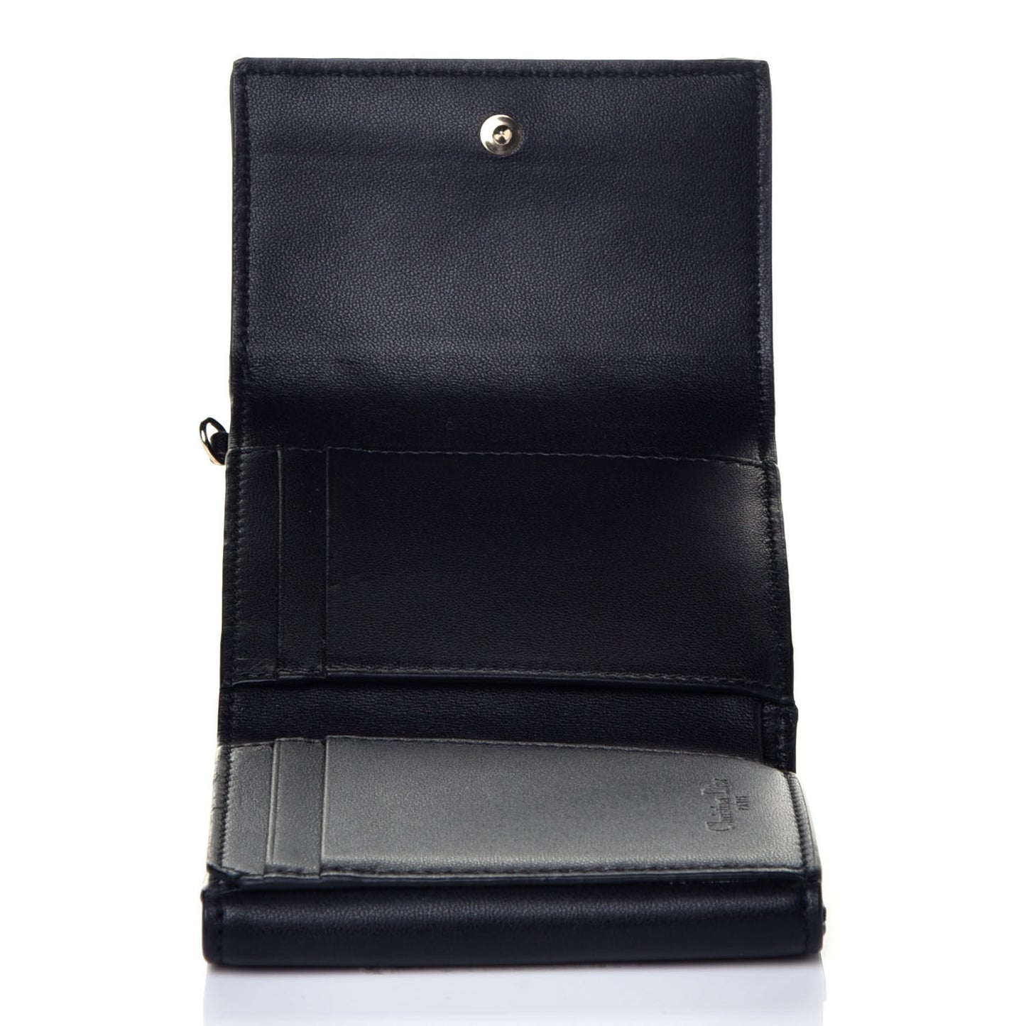 Lambskin Cannage Lady Dior Lotus Wallet Black