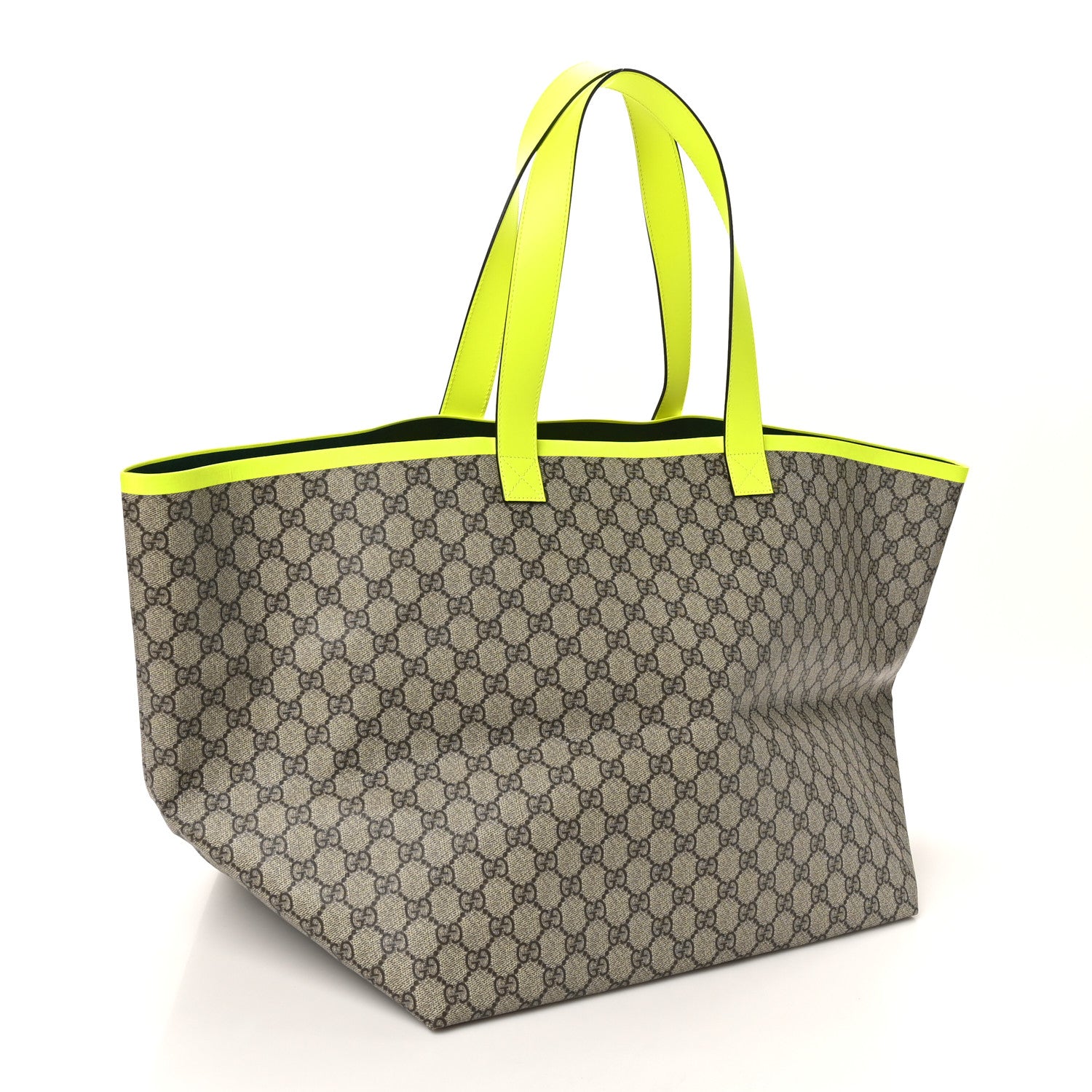 Gucci GG Supreme Monogram Totissima Shopping Tote Ebony Beige Yellow 4 of 10