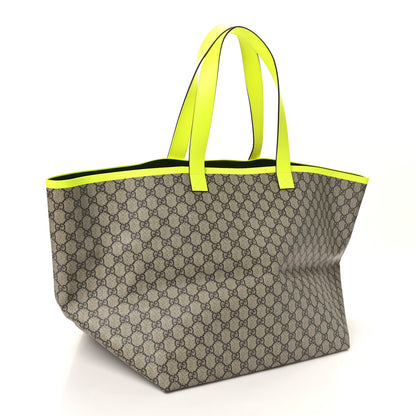 Gucci GG Supreme Monogram Totissima Shopping Tote Ebony Beige Yellow 4 of 10