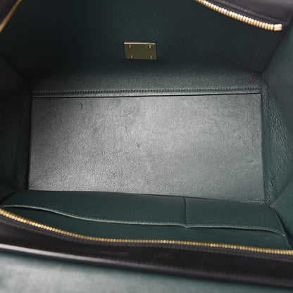 Celine Smooth Calfskin Medium Bi-Color Trapeze Bottle Green Black 5 of 16