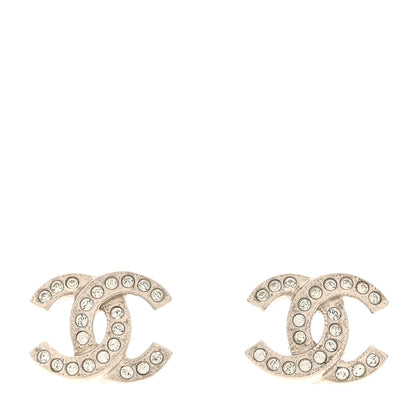 Chanel Crystal Mini Timeless CC Earrings Silver 1 of 5