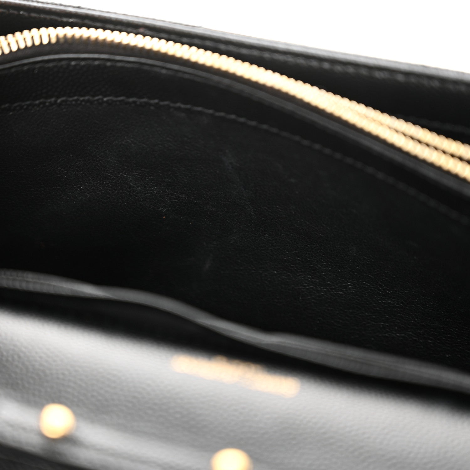 Saint Laurent Grain De Poudre Matelasse Chevron Monogram Chain Wallet Black 11 of 11