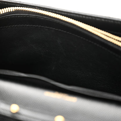 Saint Laurent Grain De Poudre Matelasse Chevron Monogram Chain Wallet Black 11 of 11