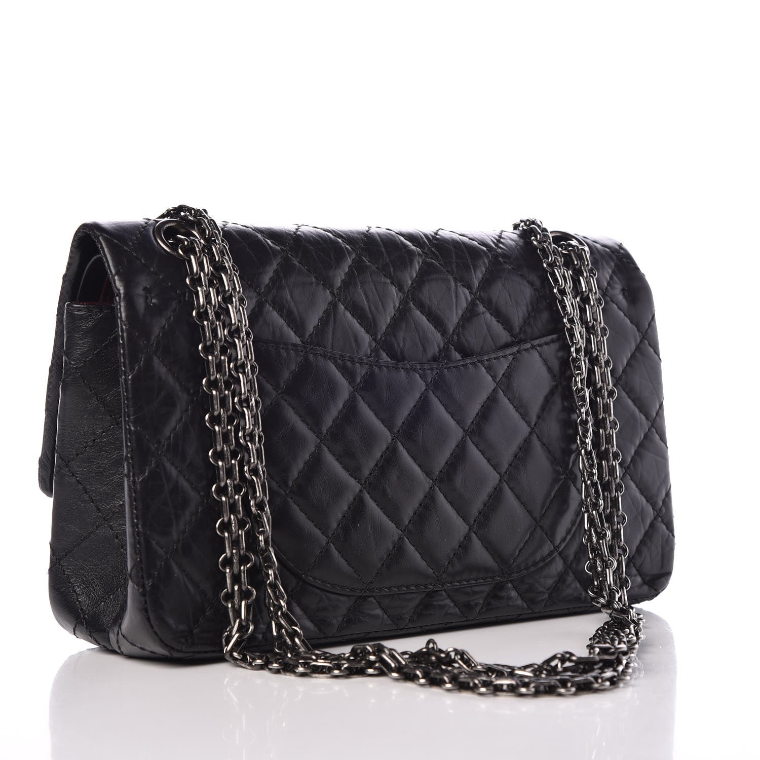 Chanel Aged Calfskin Quilted 2.55 Reissue 225 Flap Black 3 of 7