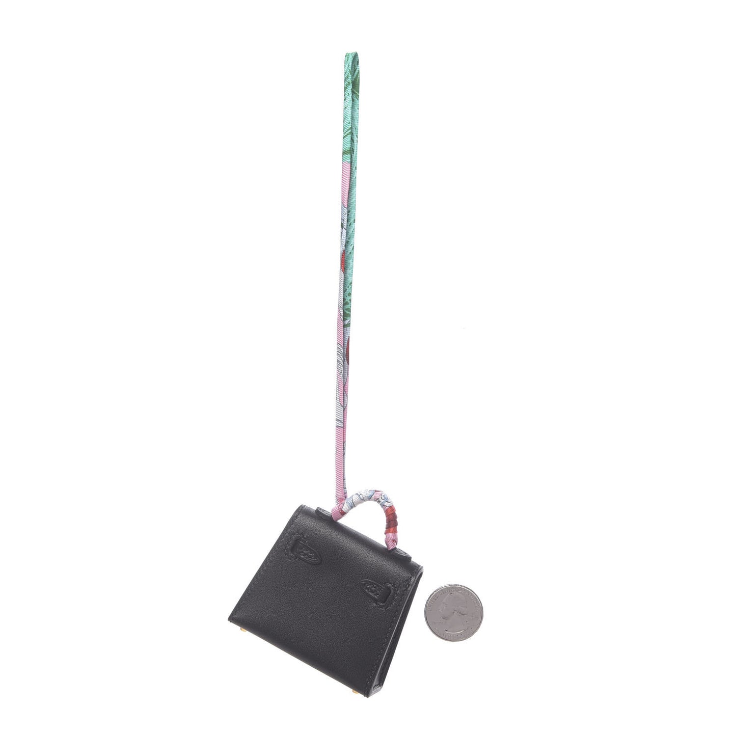 Tadelakt Mini Kelly Twilly Bag Charm Black