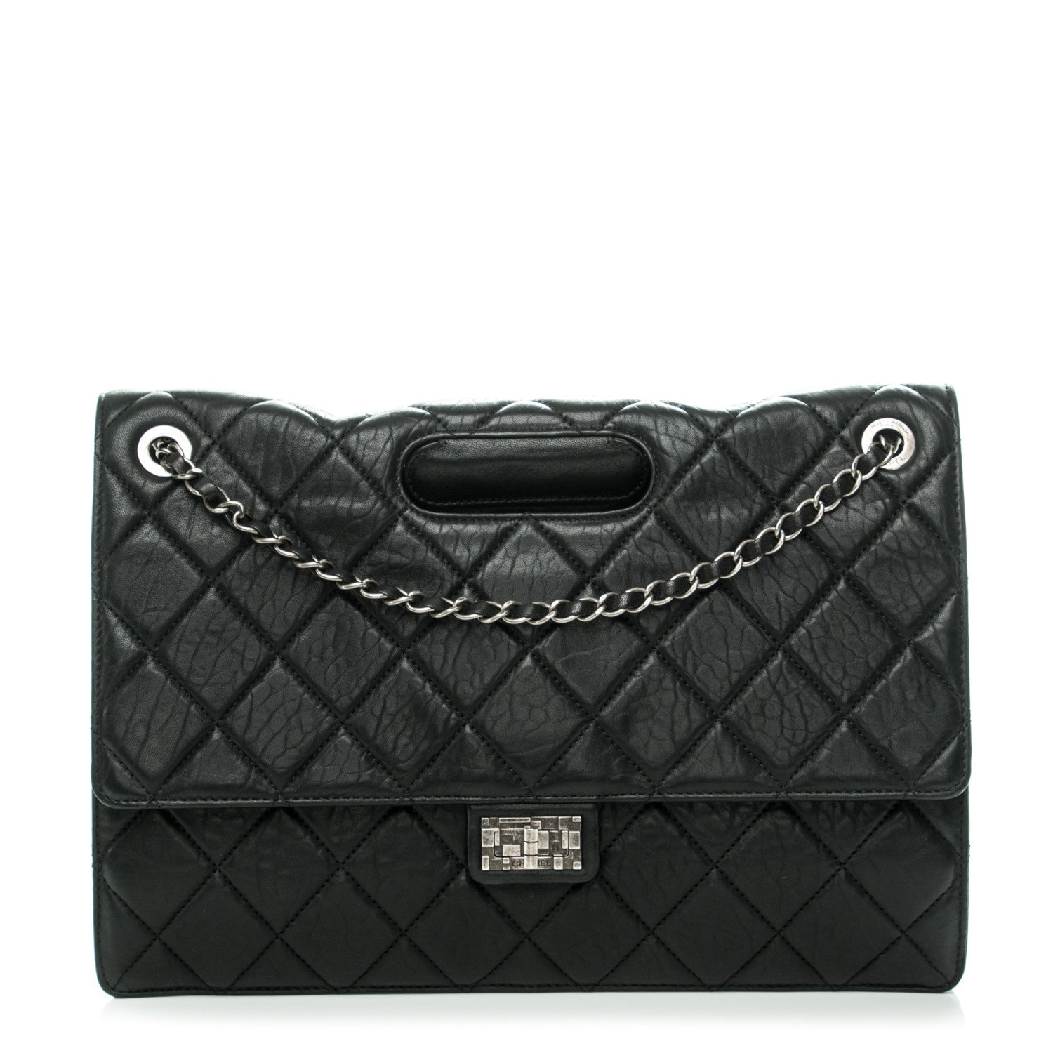 Chanel Washed Lambskin Maxi Take Away Flap Bag Black 1 of 8