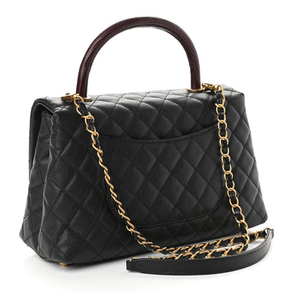 Chanel Caviar Lizard Quilted Small Coco Handle Flap Black 2 of 9