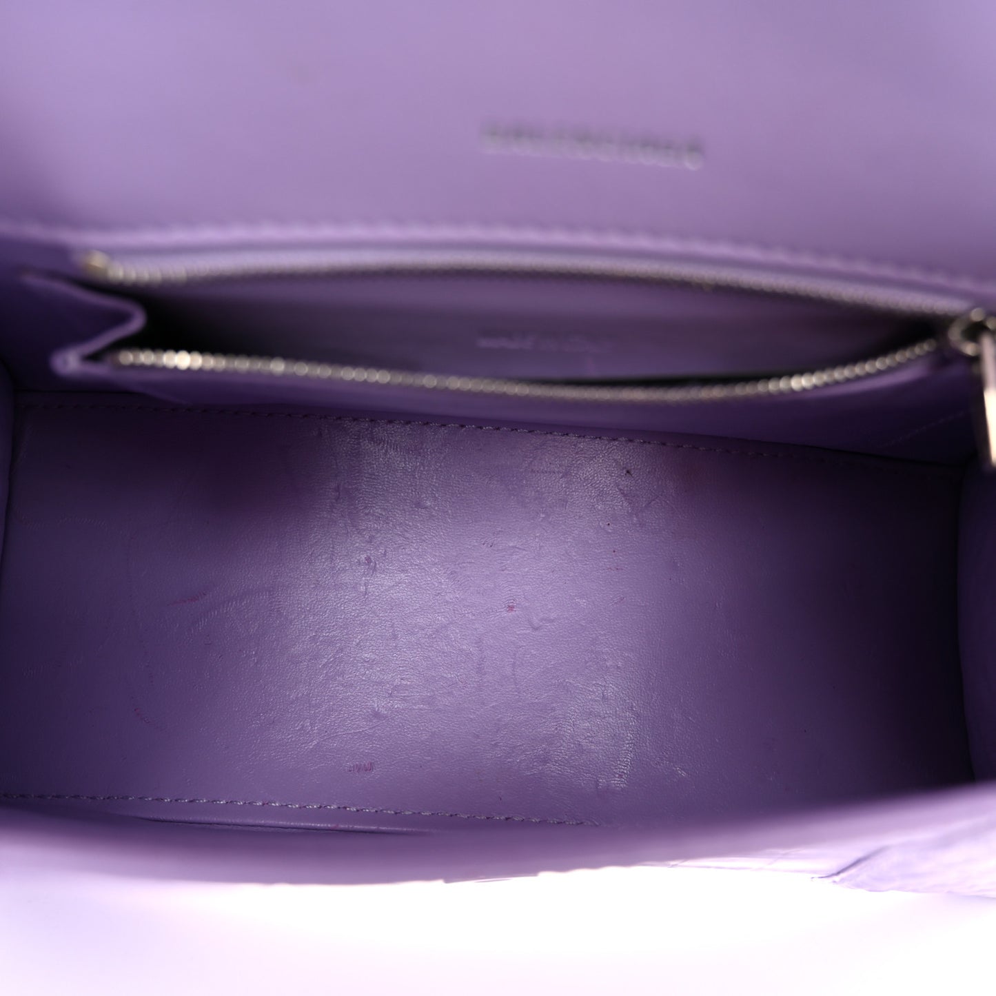 Shiny Calfskin Crocodile Embossed Small Hourglass Top Handle Bag Lilac