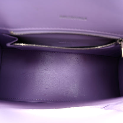 Balenciaga Shiny Calfskin Crocodile Embossed Small Hourglass Top Handle Bag Lilac 5 of 13