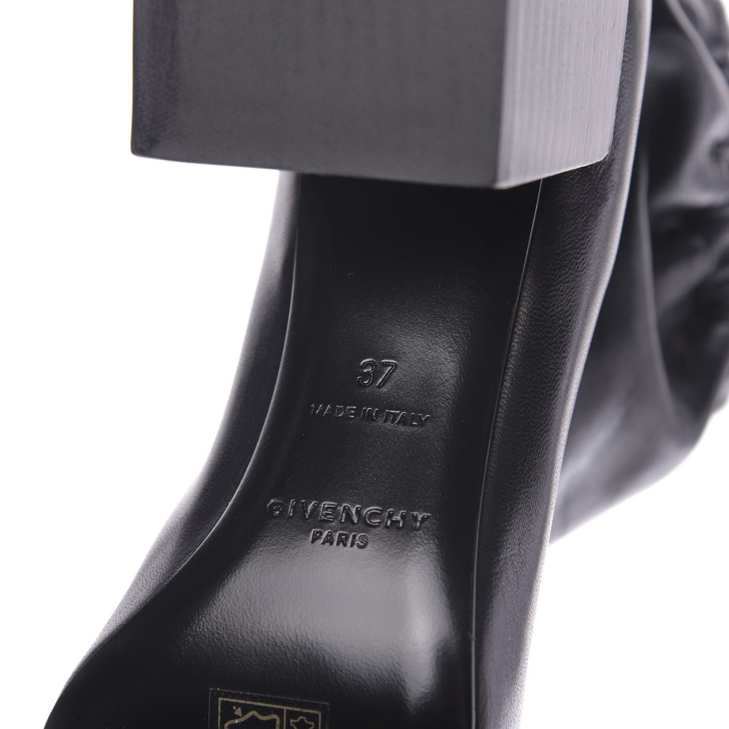 Calfskin Snakeskin Embossed ID Scrunch Bootie 37 Black