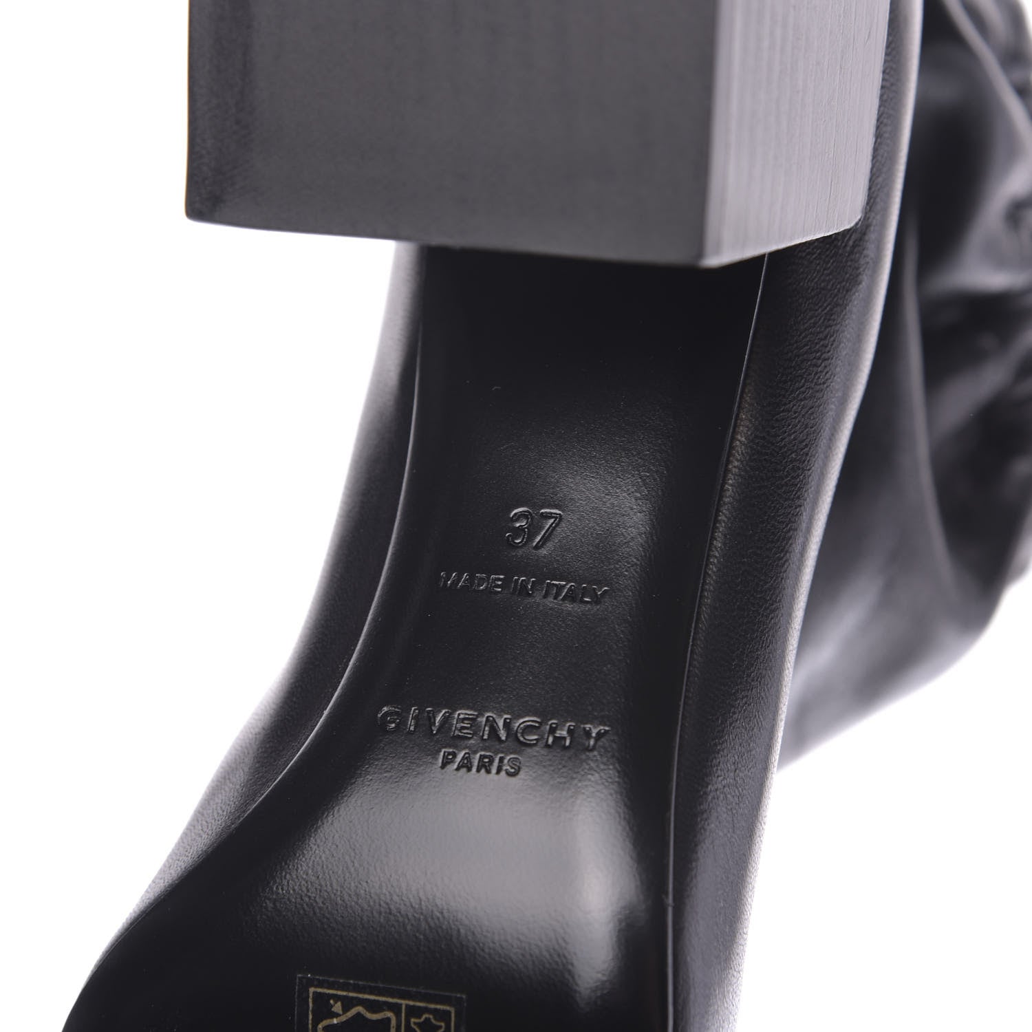 Givenchy Calfskin Snakeskin Embossed ID Scrunch Bootie 37 Black 8 of 10