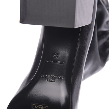 Givenchy Calfskin Snakeskin Embossed ID Scrunch Bootie 37 Black 8 of 10