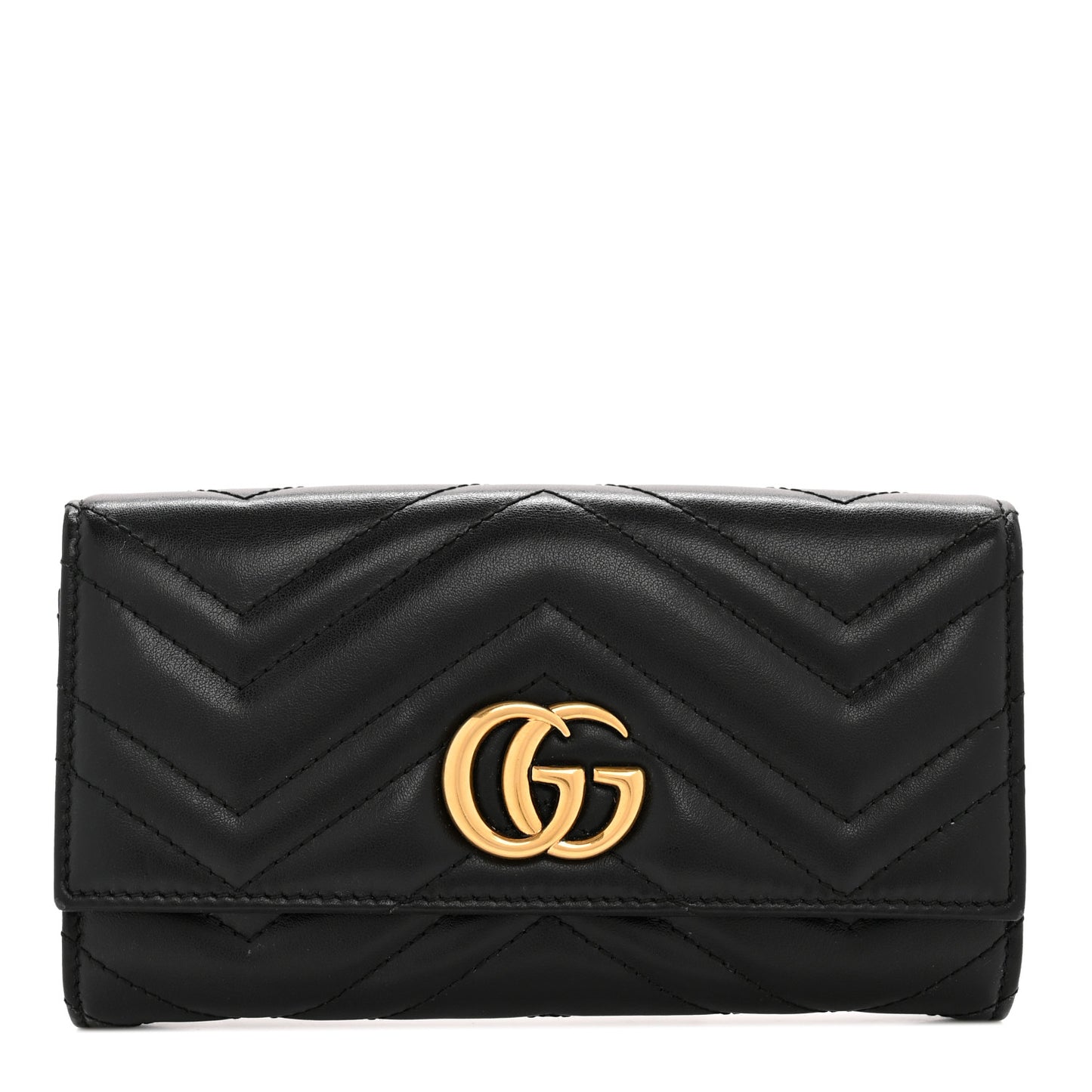 Calfskin Matelasse GG Marmont Continental Wallet Black