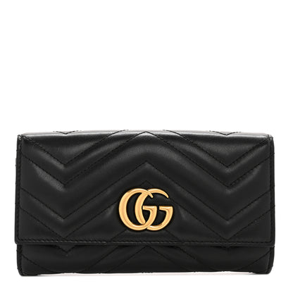 Gucci Calfskin Matelasse GG Marmont Continental Wallet Black 1 of 10