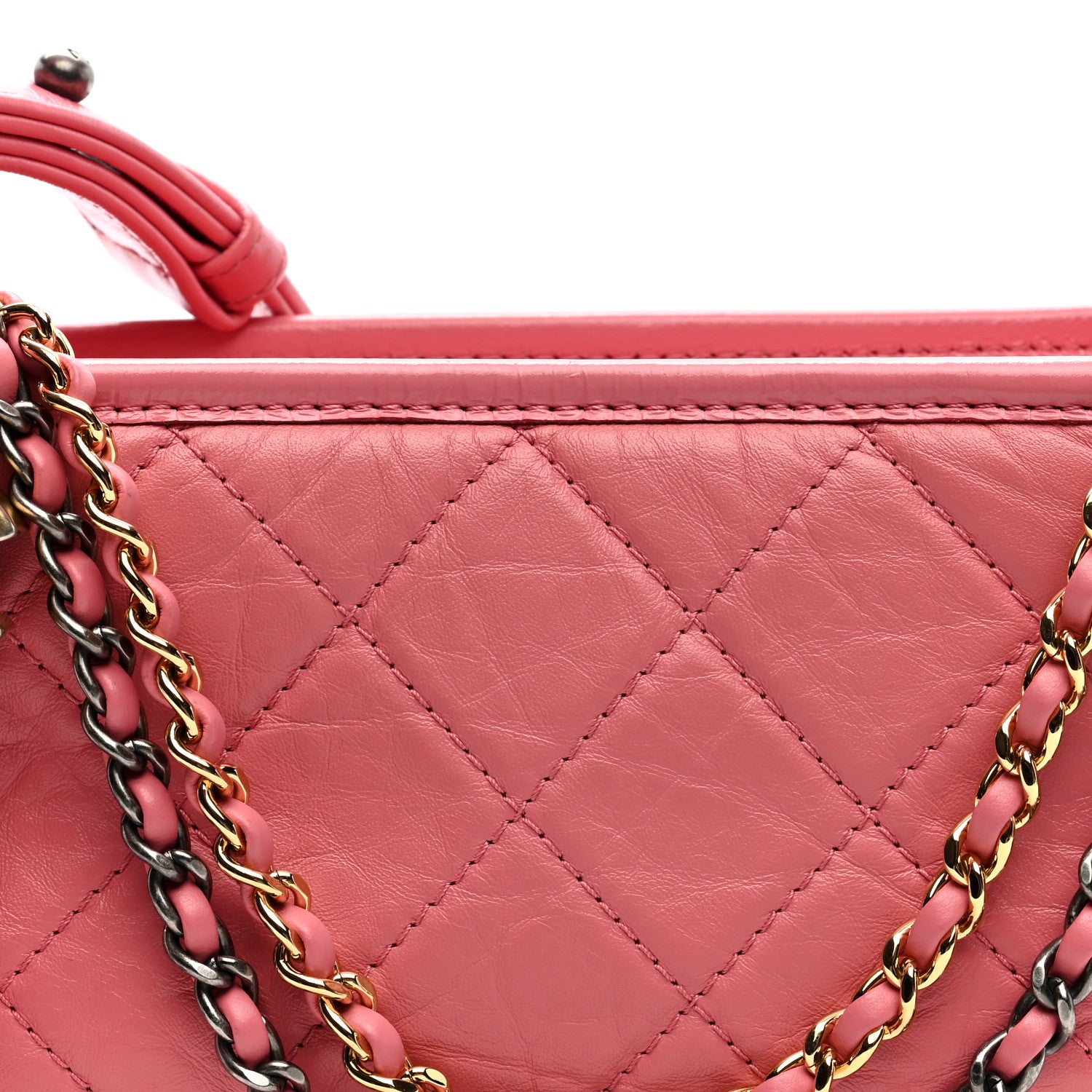 Chanel Aged Calfskin Quilted Small Gabrielle Logo Hobo Rose 7 of 9