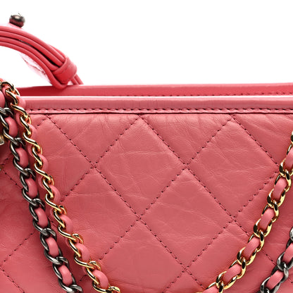 Chanel Aged Calfskin Quilted Small Gabrielle Logo Hobo Rose 7 of 9