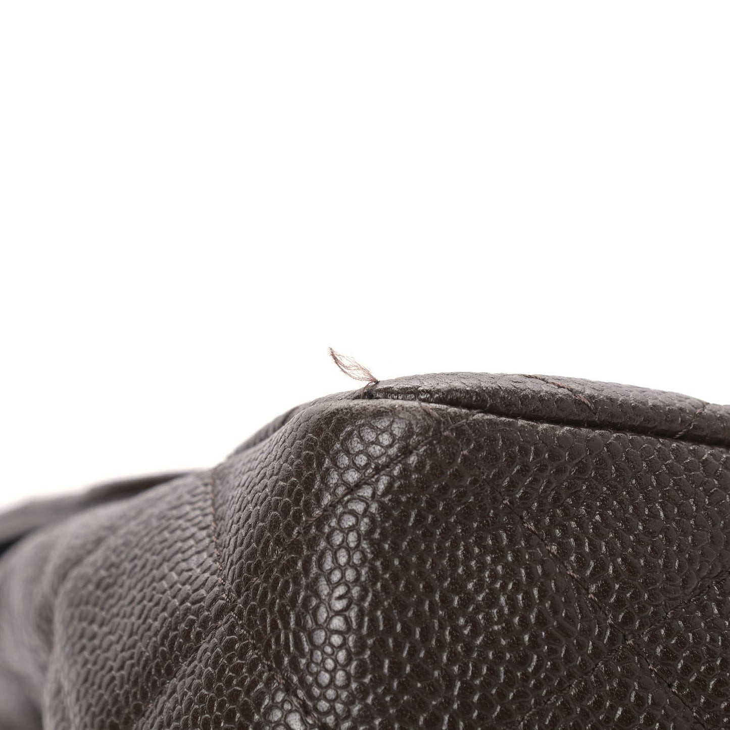 Caviar Quilted Jumbo Single Flap Dark Brown