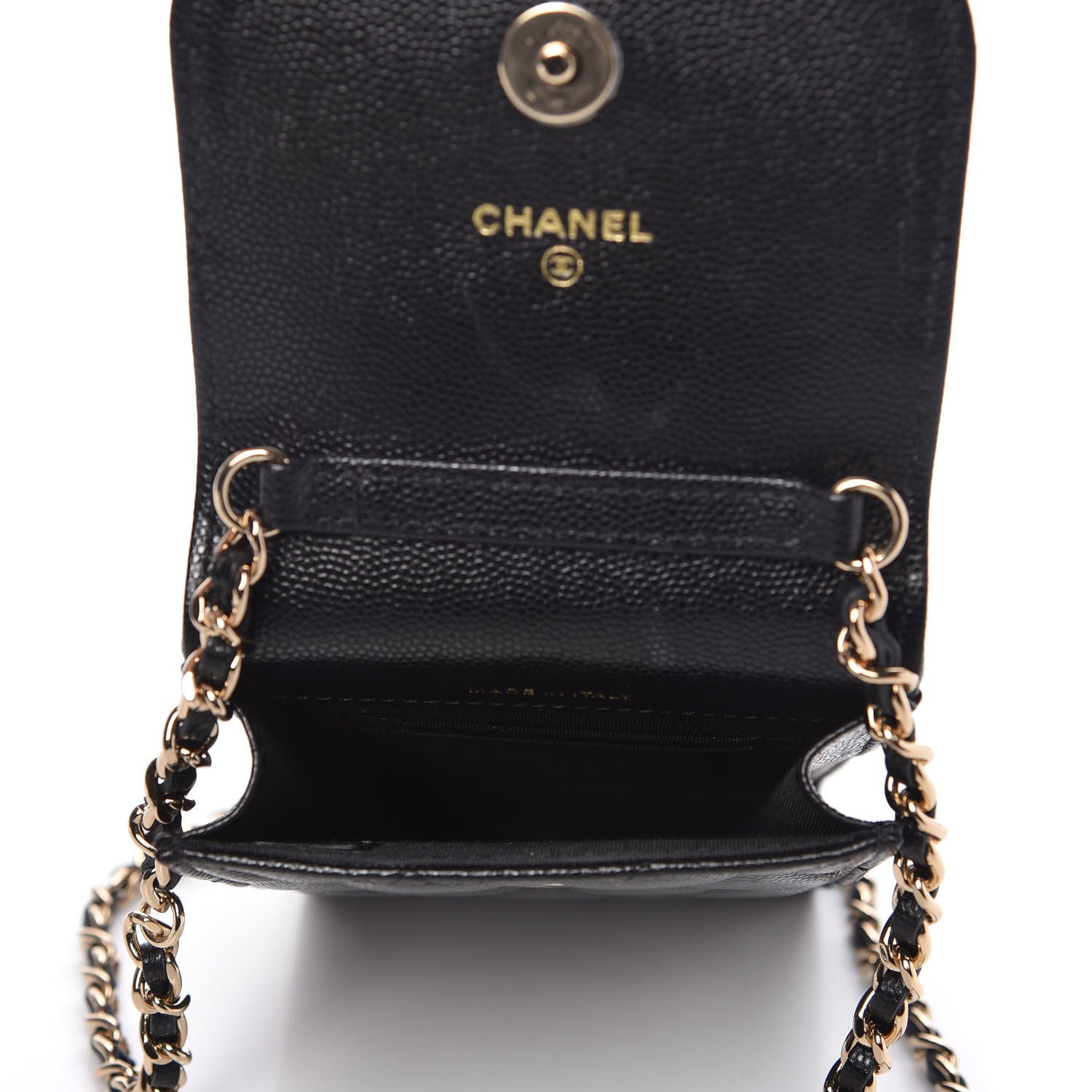 Chanel Caviar Quilted Crystal CC Airpods Pro and Phone Case With Chain Black 5 of 10