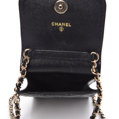 Chanel Caviar Quilted Crystal CC Airpods Pro and Phone Case With Chain Black 5 of 10