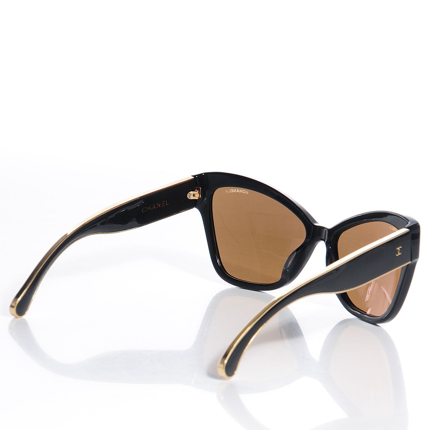 Chanel Acetate CC Cat Eye Sunglasses 5271 Black Gold 2 of 6
