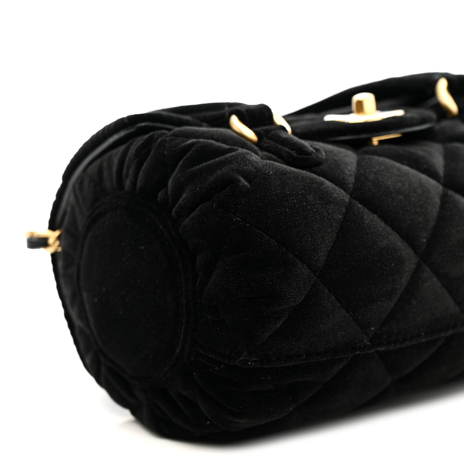 Chanel Velvet Quilted Mini Top Handle Flap Black 18 of 23