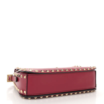 Valentino Garavani Vitello Medium Rockstud Flap Saddle Bag Scarlet 4 of 13