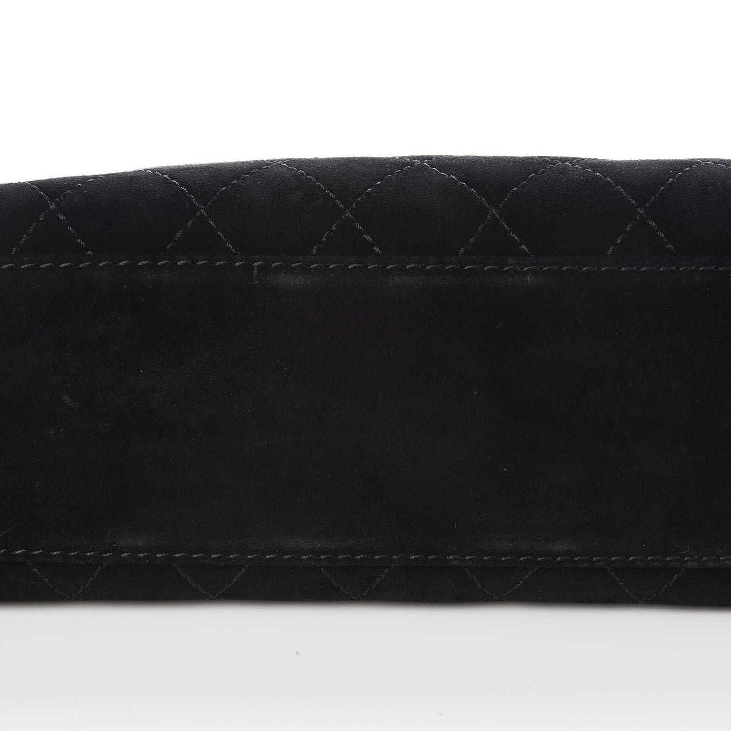 Suede Diamond Stitched Flap Bag Black