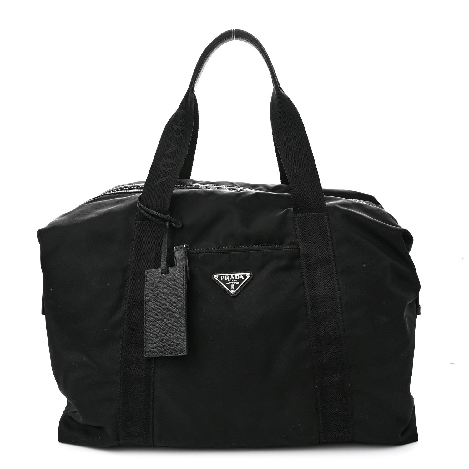 Prada Tessuto Nylon Saffiano Carry On Travel Bag Black 1 of 12