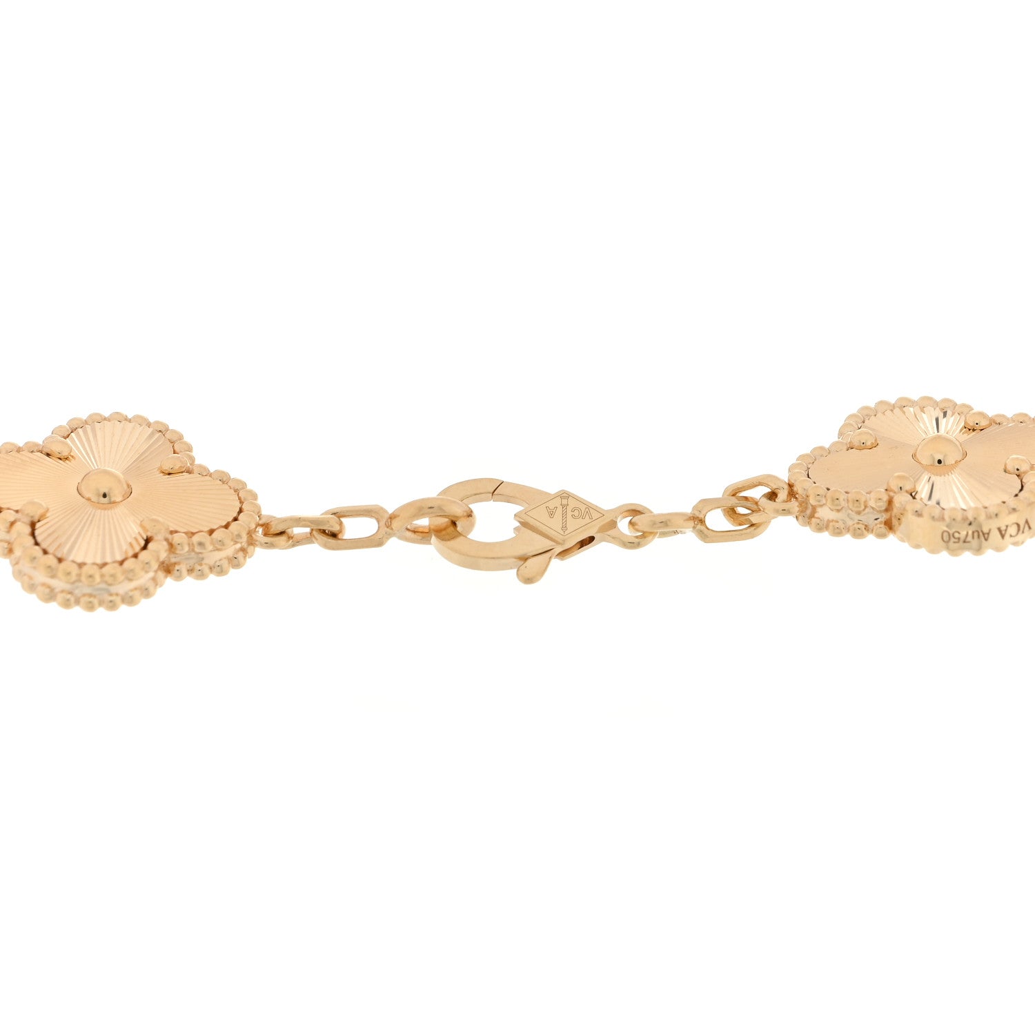 Van Cleef & Arpels 18K Yellow Gold 5 Motifs Guilloche Vintage Alhambra Bracelet 3 of 3