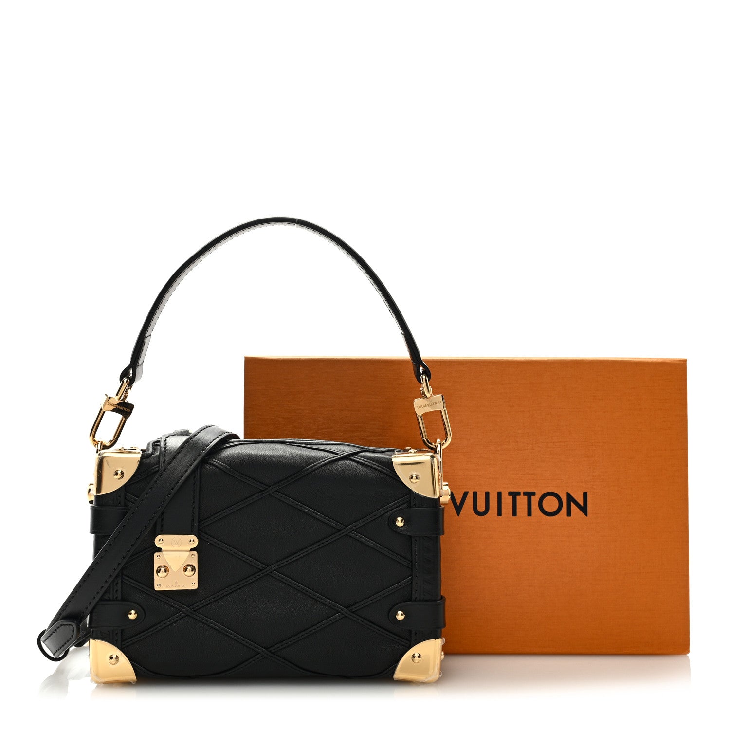 Louis Vuitton Lambskin Malletage Side Trunk PM Black 10 of 10