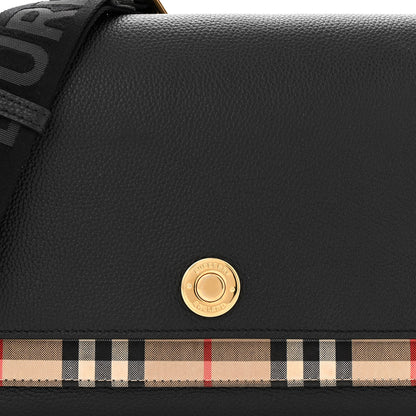 Burberry Grainy Calfskin Vintage Check Note Crossbody Bag Black 7 of 11