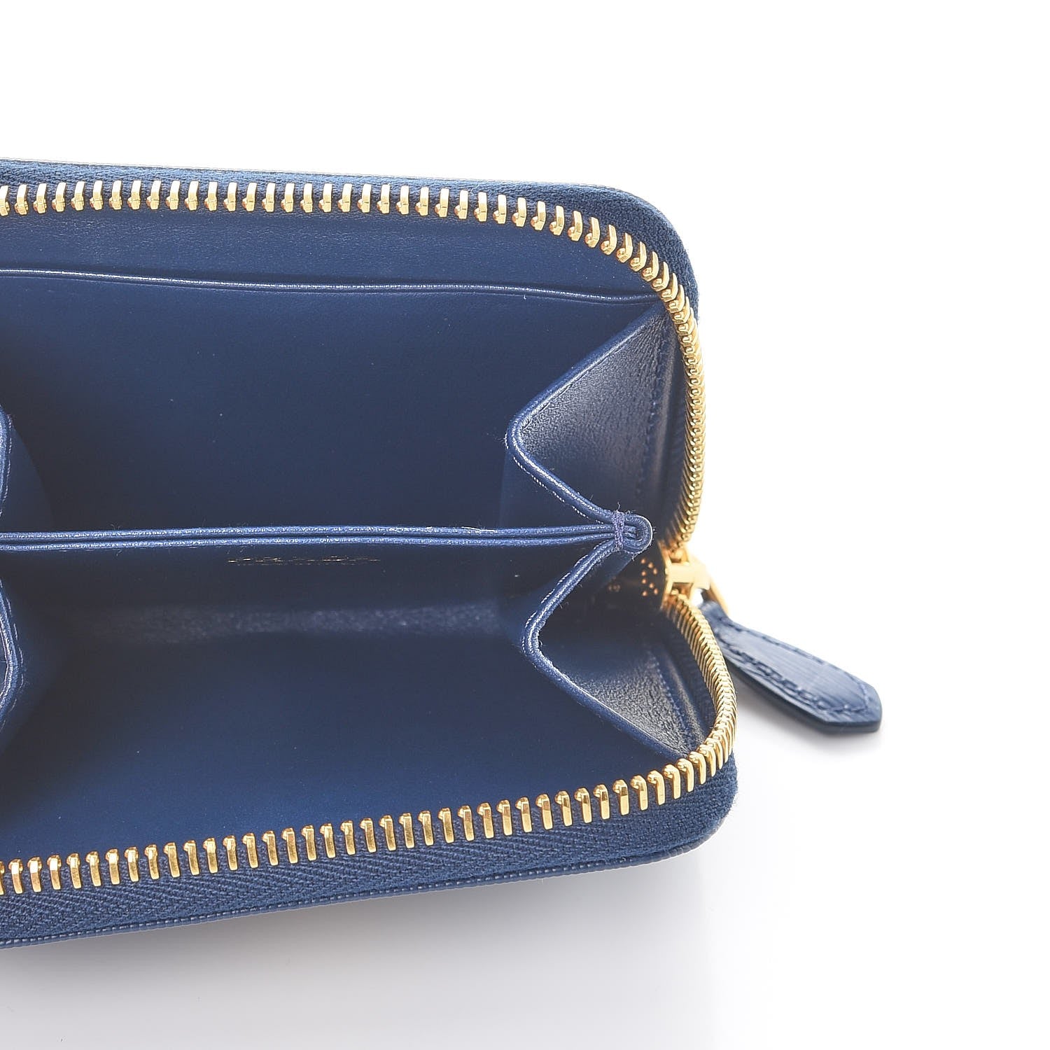 Prada Vitello Move Metal Coin Purse Bleuette 5 of 8