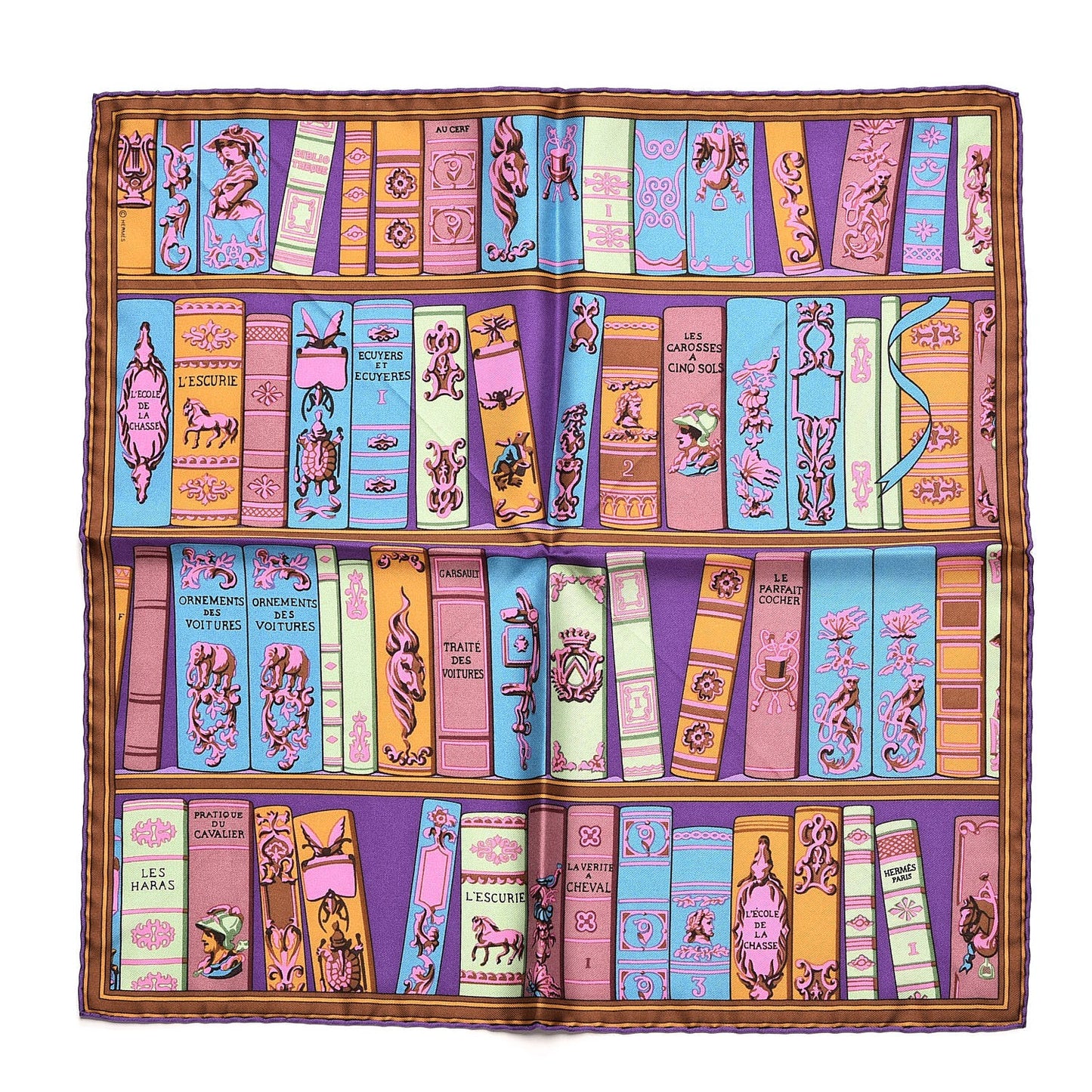Silk Bibliotheque Pocket Square Violet Canard Vieux Rose
