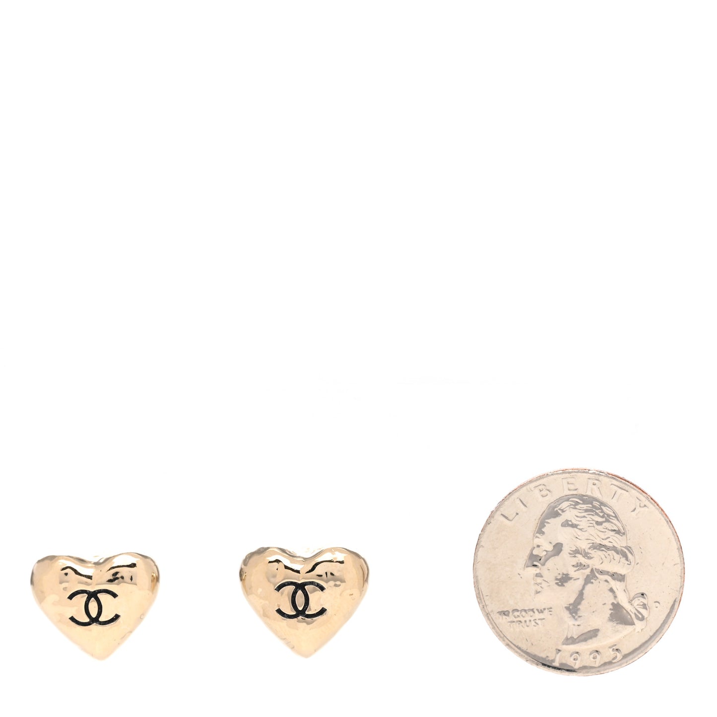 CC Heart Earrings Gold