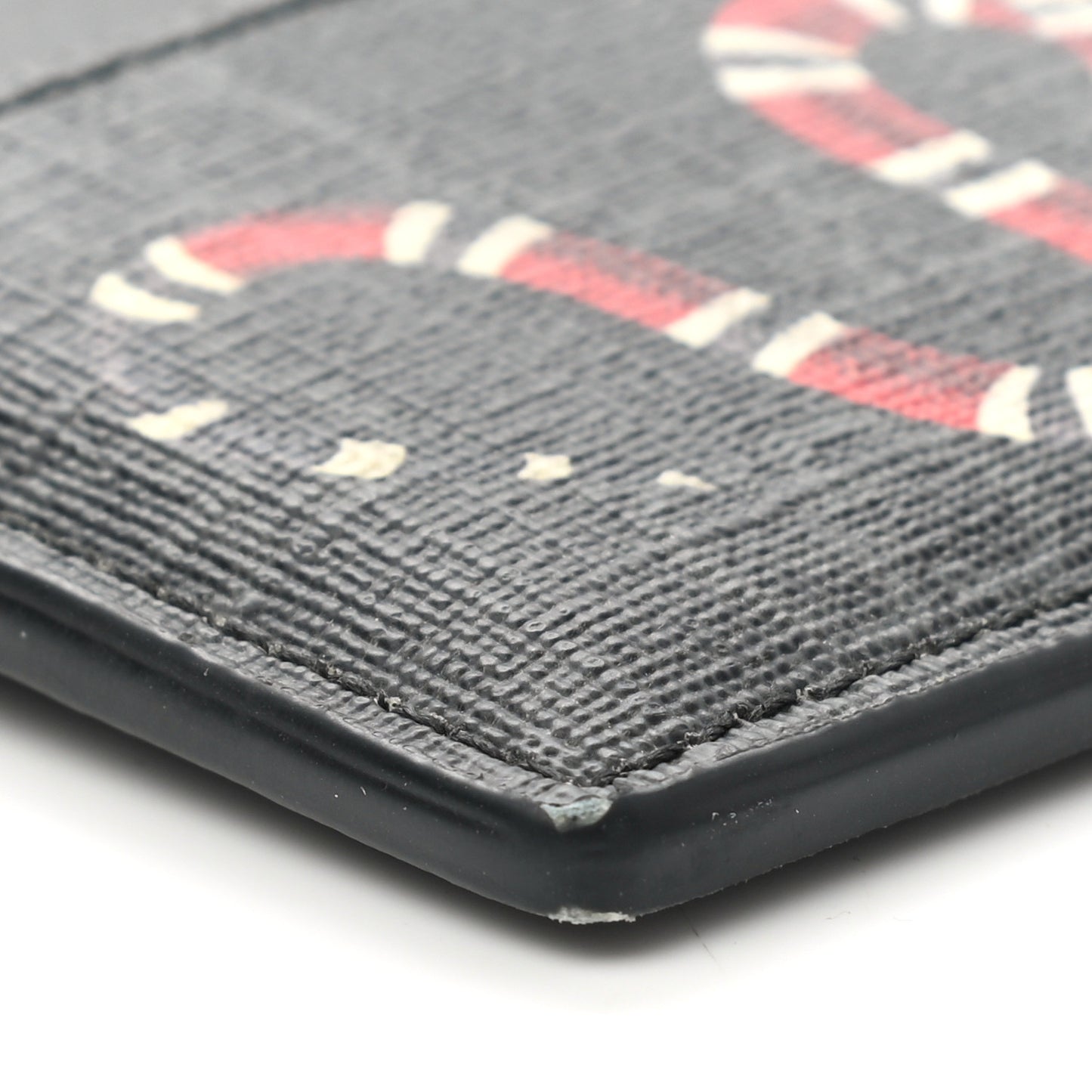GG Supreme Monogram Kingsnake Card Holder Black Grey