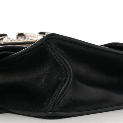 Prada City Calf Cocco Crystal Embellished Ribbon Bag Black 9 of 12