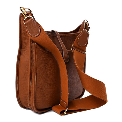 Hermes Taurillon Clemence Evelyne III PM Gold 3 of 11