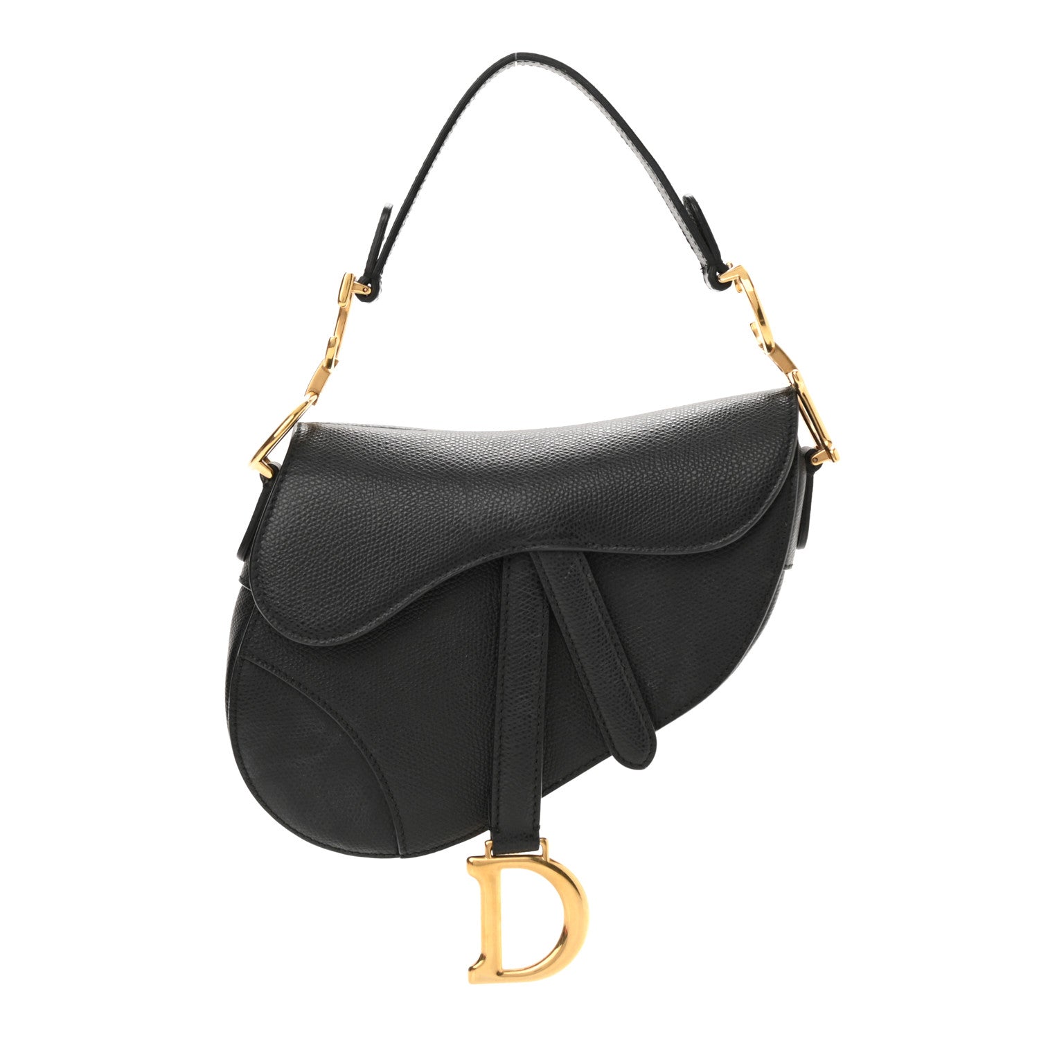 Christian Dior Grained Calfskin Mini Saddle Bag Black 1 of 7