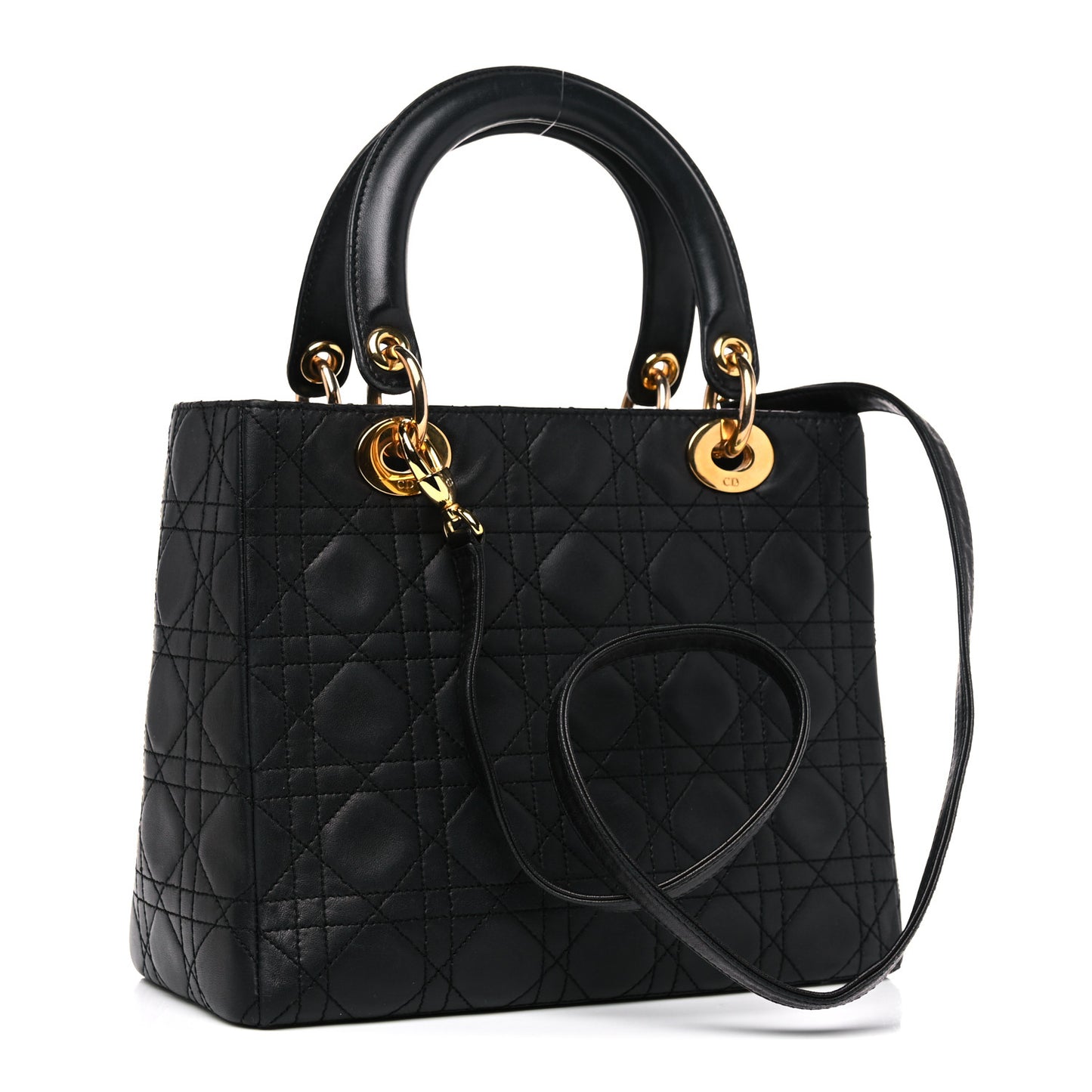 Lambskin Cannage Medium Lady Dior Black