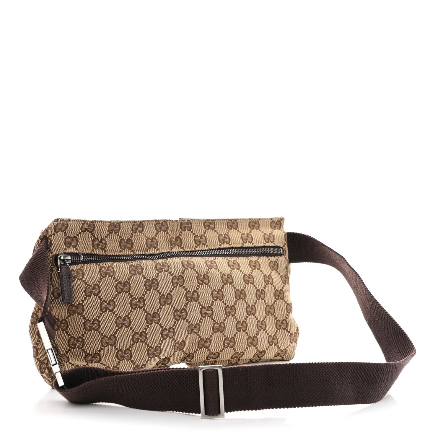 Gucci GG Monogram Double Pocket Belt Bag Dark Brown 3 of 12