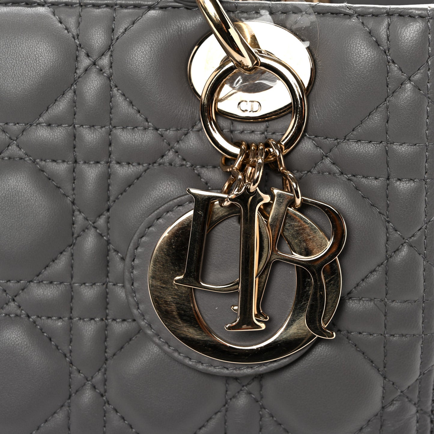 Lambskin Cannage Medium Lady Dior Grey