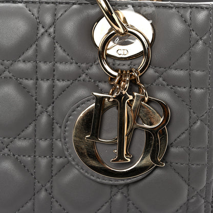 Christian Dior Lambskin Cannage Medium Lady Dior Grey 12 of 13