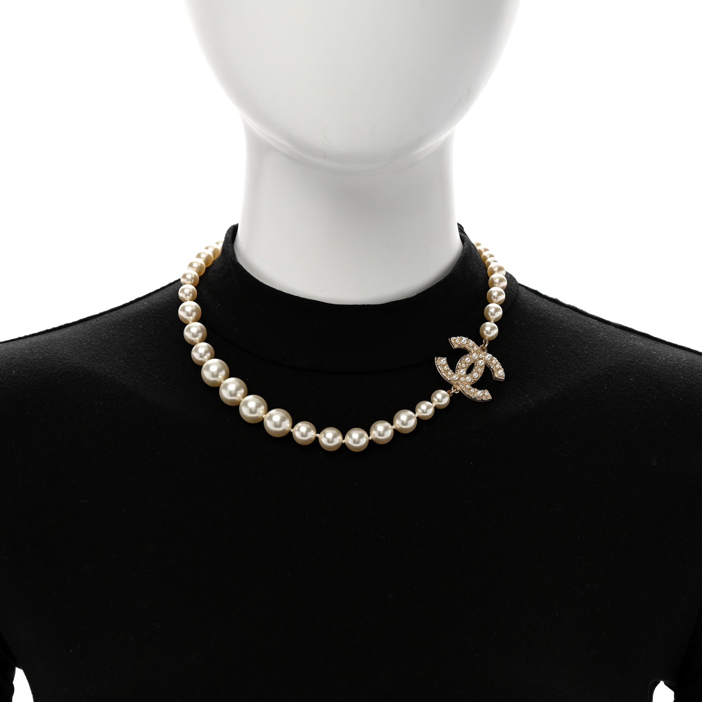 Pearl CC 100th Anniversary Necklace Light Gold
