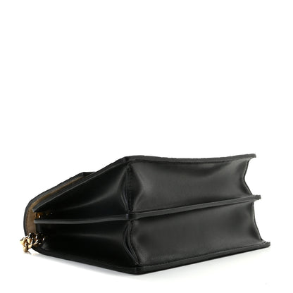 Fendi Vitello Liberty Bi-Color FF 1974 Embossed Small Kan U Shoulder Bag Maya Black 6 of 8