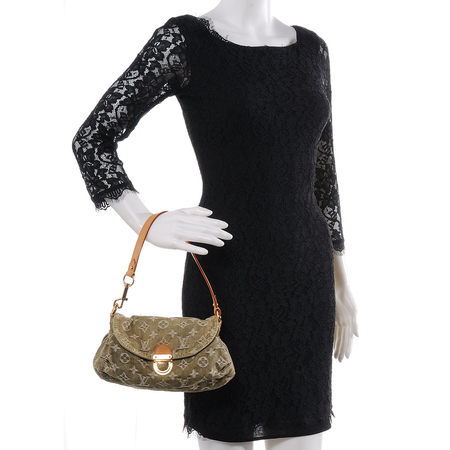 Monogram Denim Mini Pleaty Lichen