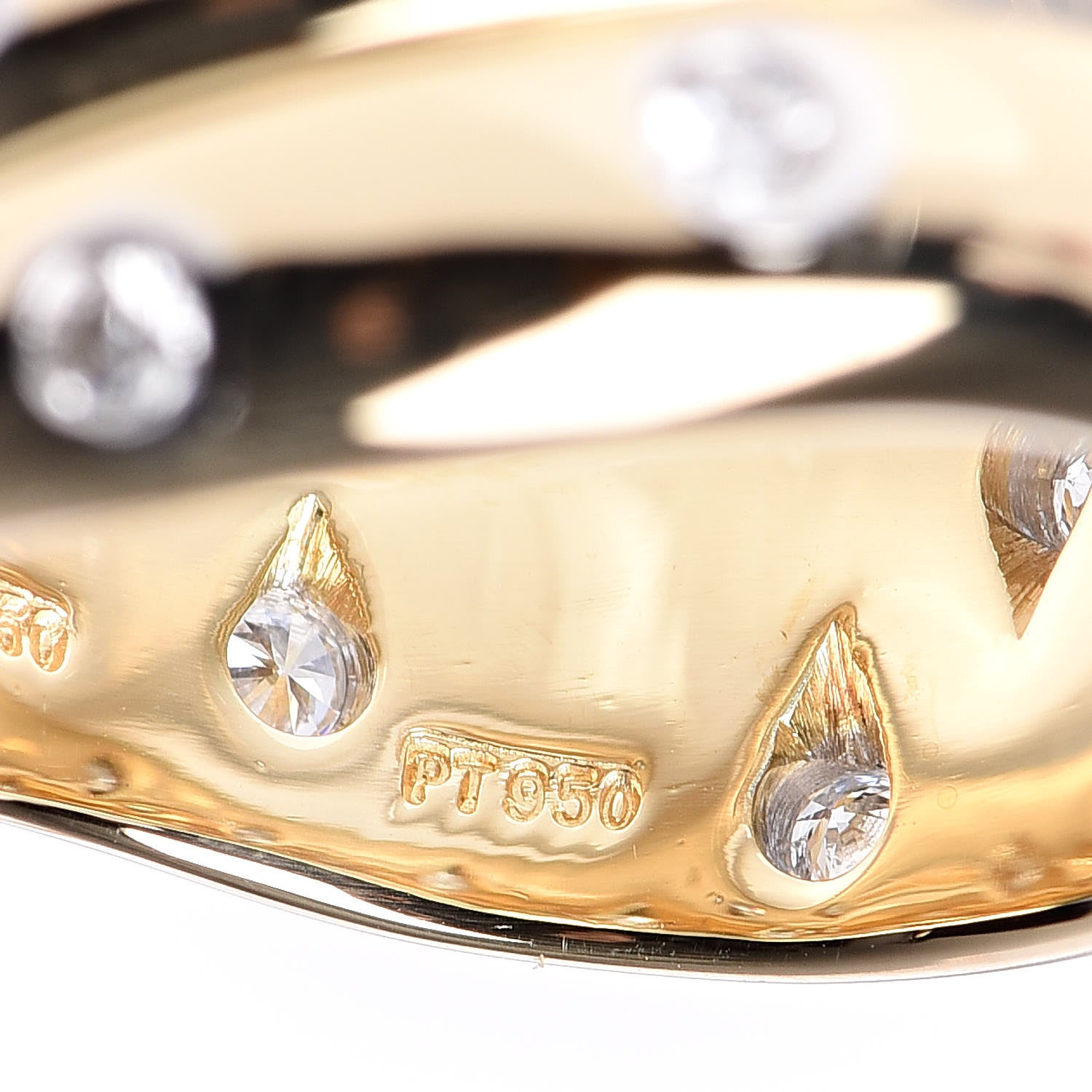Tiffany 18K Yellow Gold Platinum Diamond Etoile Twist Band Ring 50 5.25 4 of 5
