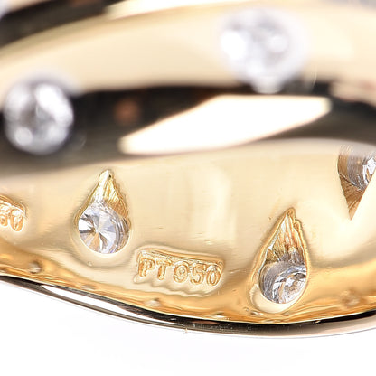 Tiffany 18K Yellow Gold Platinum Diamond Etoile Twist Band Ring 50 5.25 4 of 5