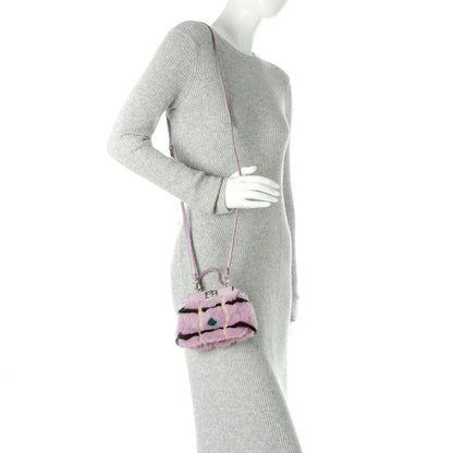 Fendi Mink Fur Shiny Nappa Chess Print Micro Peekaboo Iconic Satchel Lavanda Multicolor 2 of 6