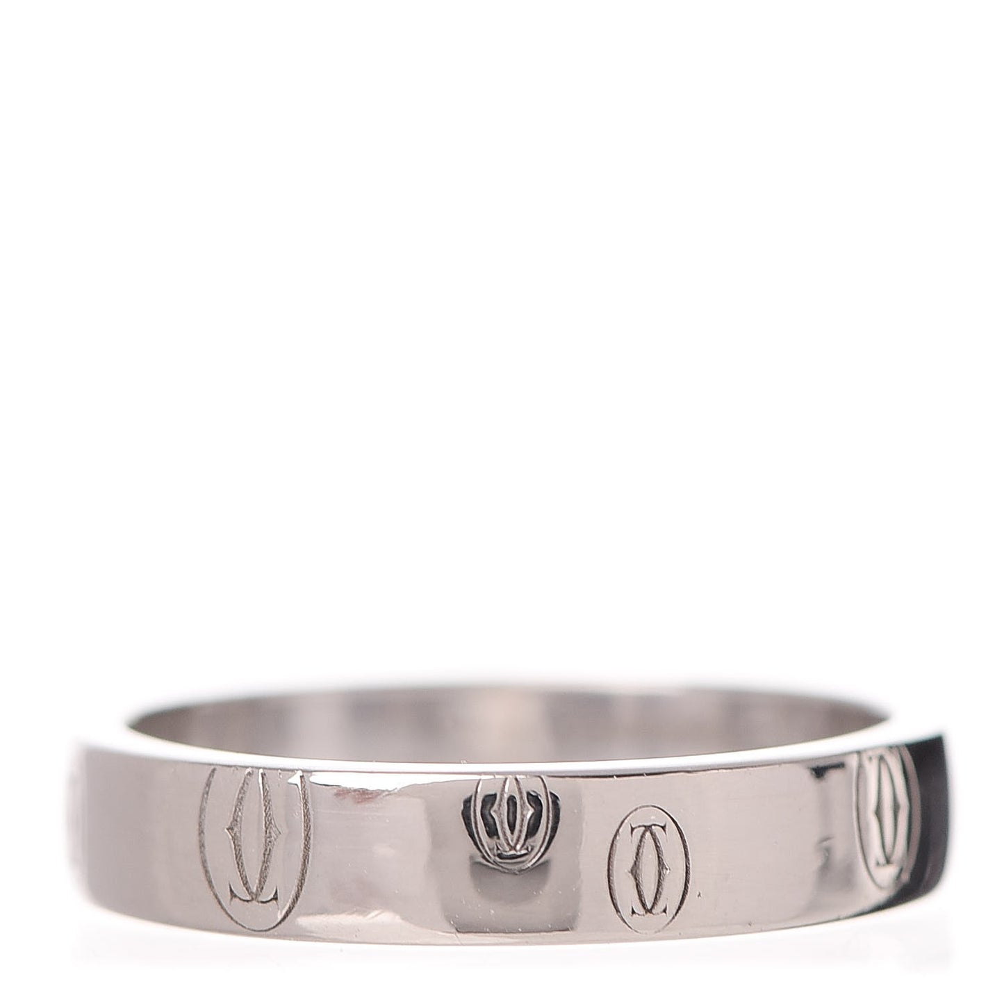 18K White Gold Happy Birthday 4mm Band 54 6.75